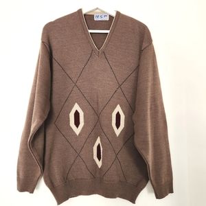 Vintage MOD Classic  Men Brown Sweater size M